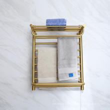 Gold Or White Color Stainless Steel Wall-mounted Bathroom Towel Rack Electric Heated Towel Warmer 9047